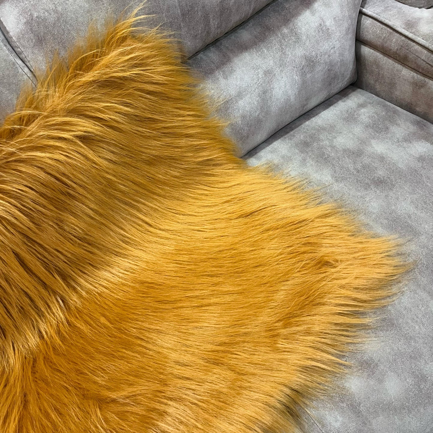 Golden Faux Fur Sofa Mat , Door mat, Luxury Fluffy Mat – 60×90 cm ( 2 Feet x 3 Feet )