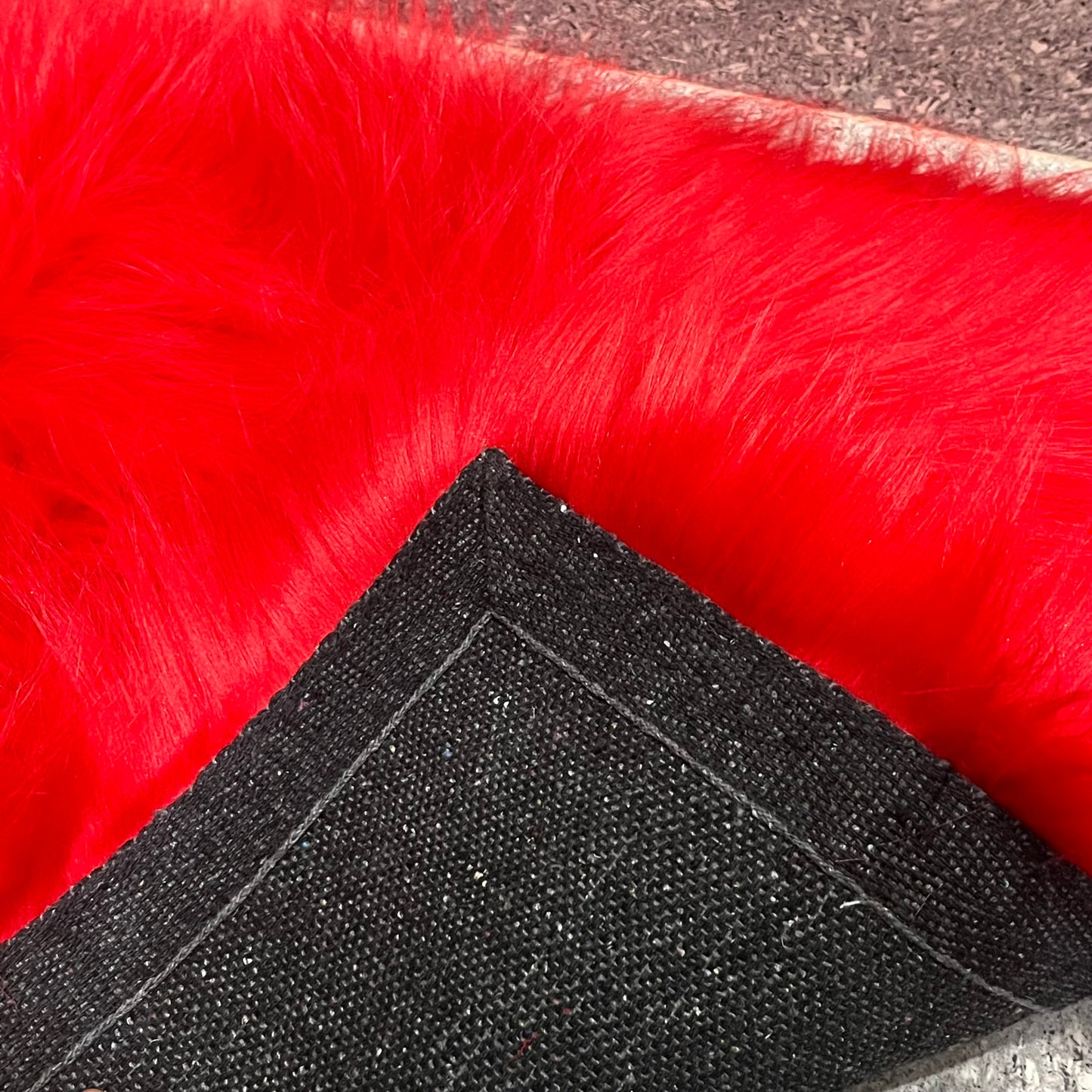 Red Faux Fur Sofa Mat , Door mat, Luxury Fluffy Mat – 60×60 cm ( 2 Feet x 2 Feet )