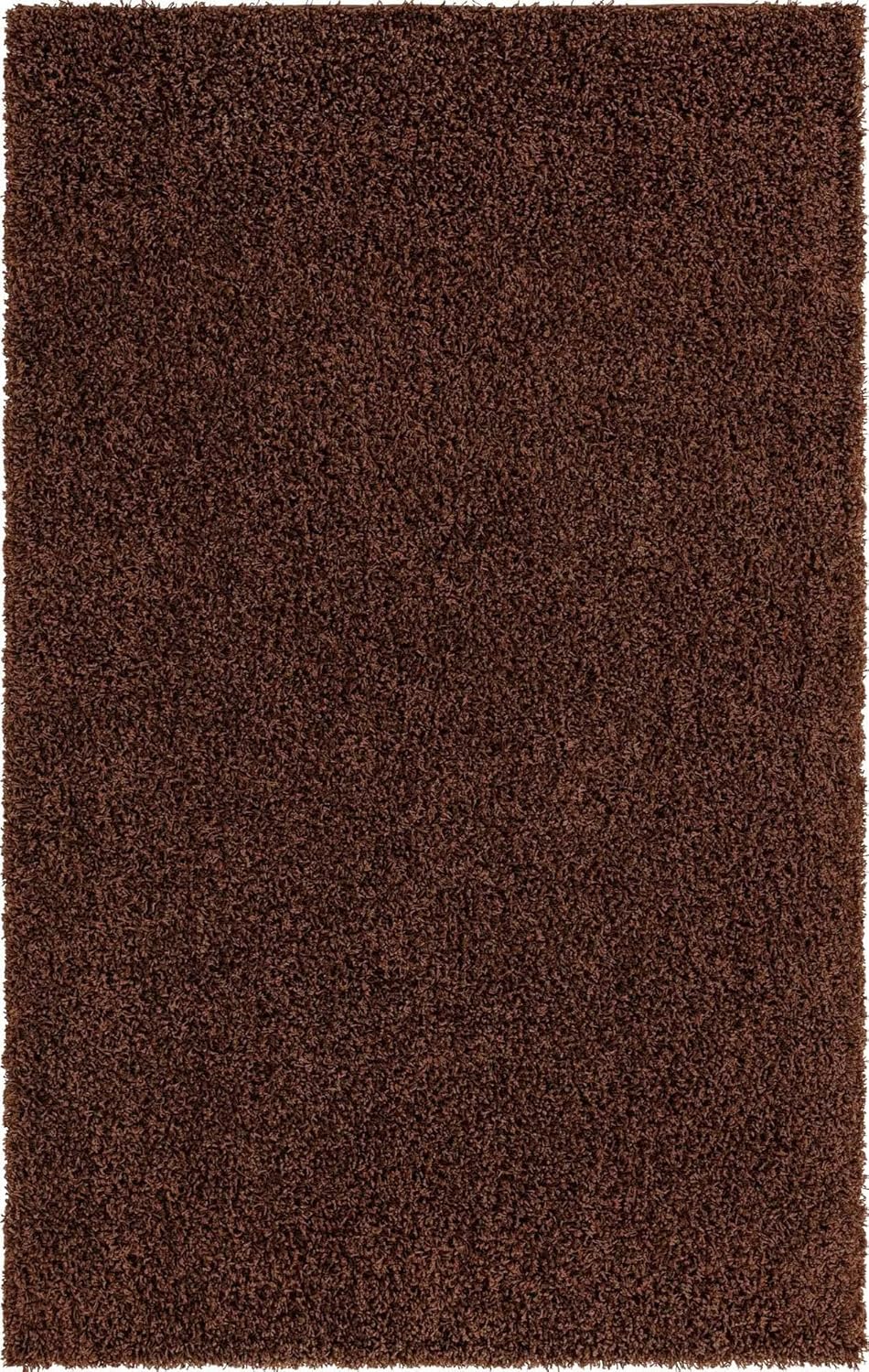 Luxury Chocolate Brown Microfiber Carpet – Premium Quality, Non-Shedding Plush Shaggy Rug for Living Room & Bedroom