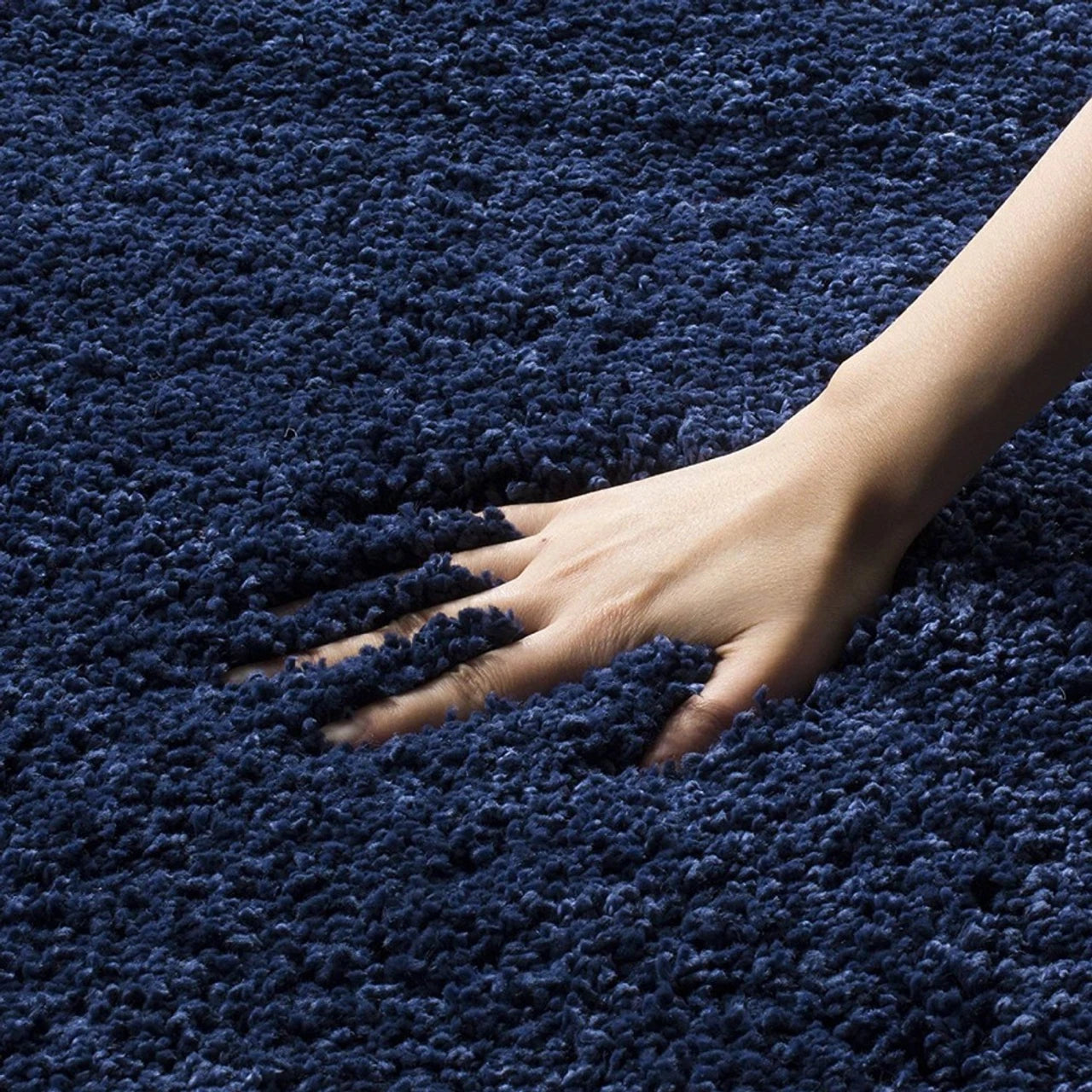 Premium Microfiber Shaggy Area Rug – Ultra Soft High-Pile Navy Blue Carpet for Living Room, Bedroom & Office Decor