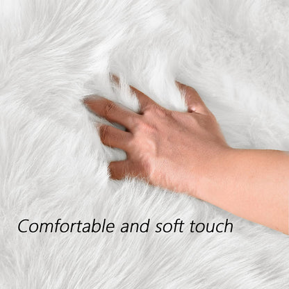 White Faux Fur Sofa Mat , Door mat, Luxury Fluffy Mat – 60×90 cm ( 2 Feet x 3 Feet )