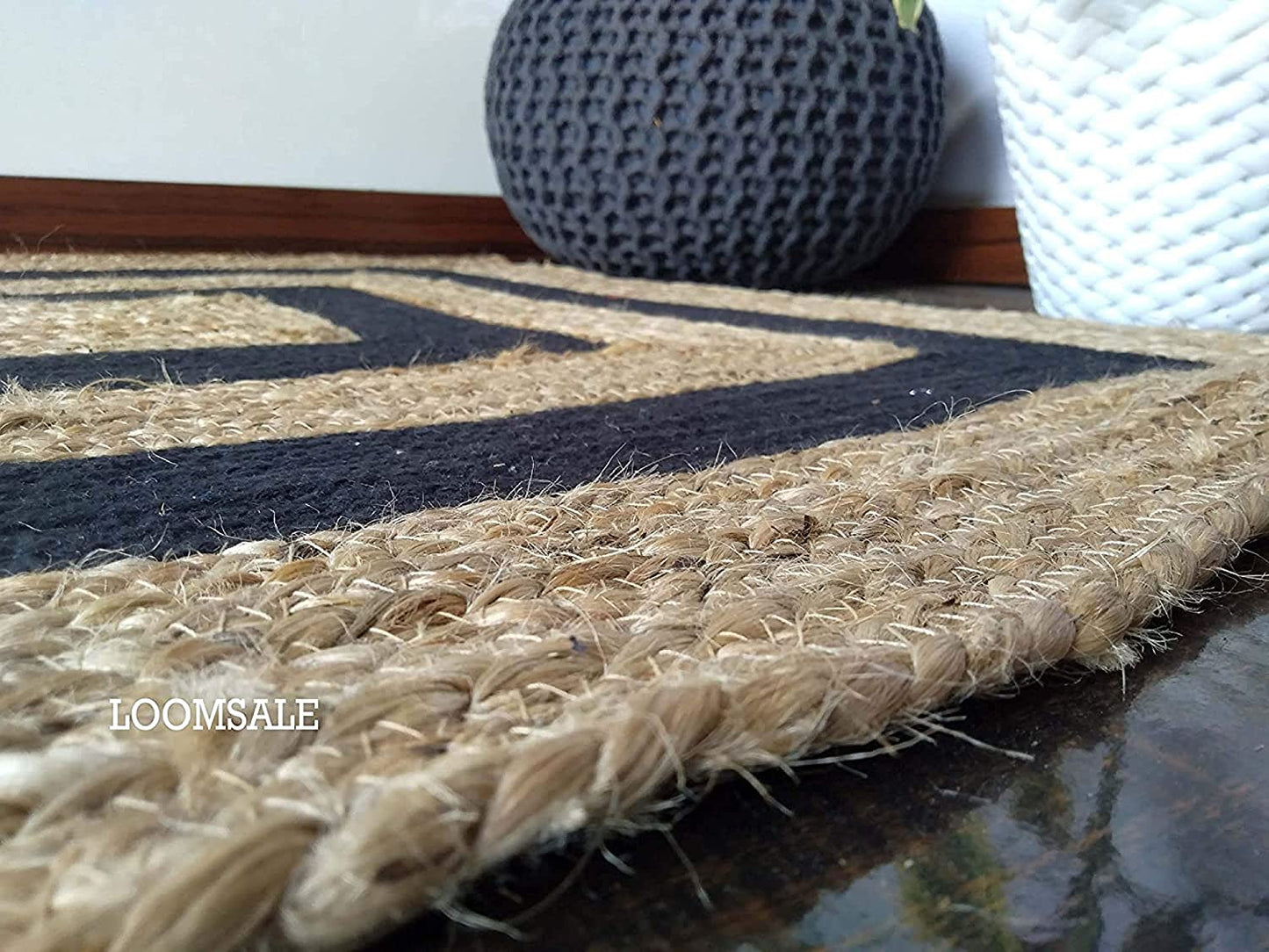 Black Cotton With Natural Jute