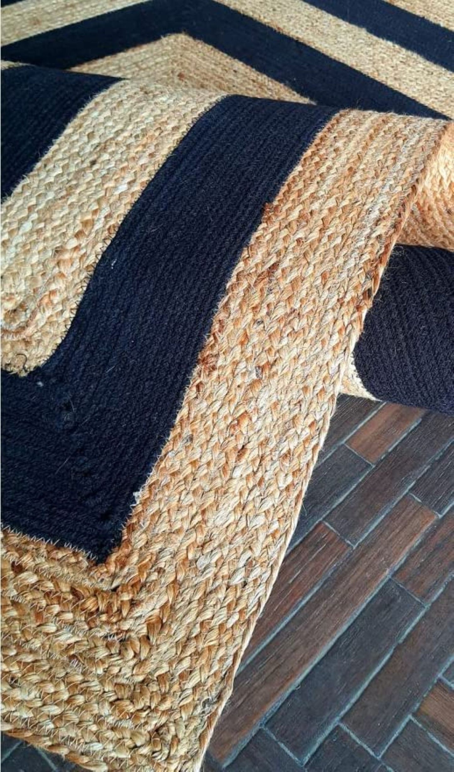 Black Cotton With Natural Jute