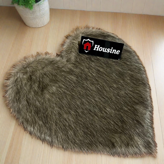 Animal Heart Faux Fur Rug, Luxury Fluffy Mat -(80×80) cm