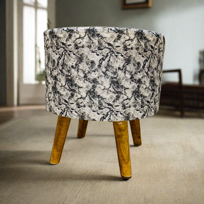 Home Utility Padded Stool/ Ottoman Natural Finish