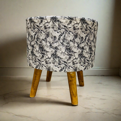 Home Utility Padded Stool/ Ottoman Natural Finish