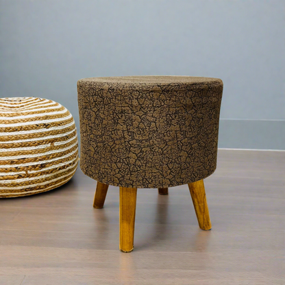 Home Utility Padded Stool/ Ottoman Natural Finish