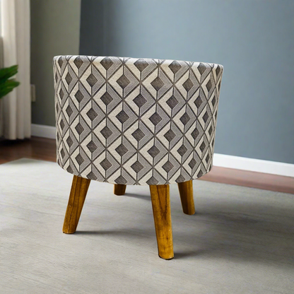 Home Utility Padded Stool/ Ottoman Natural Finish