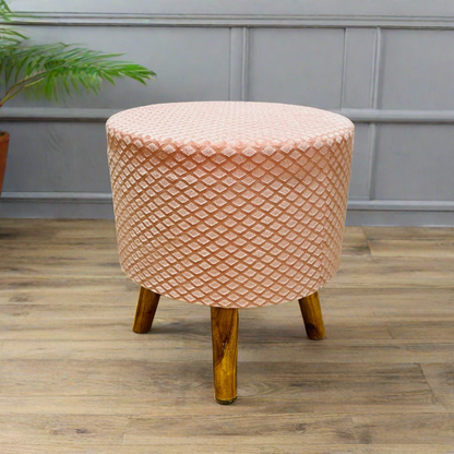 Home Utility Padded Stool/ Ottoman Natural Finish