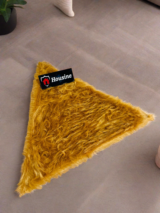 Golden Triangle Faux Fur Rug, Luxury Fluffy Mat -(90×90) cm