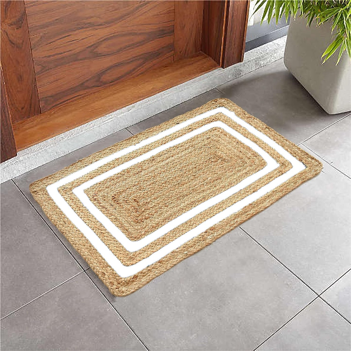 White Cotton With Natural Jute