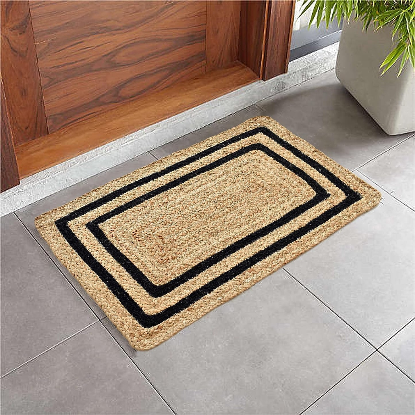 Black Cotton With Natural Jute