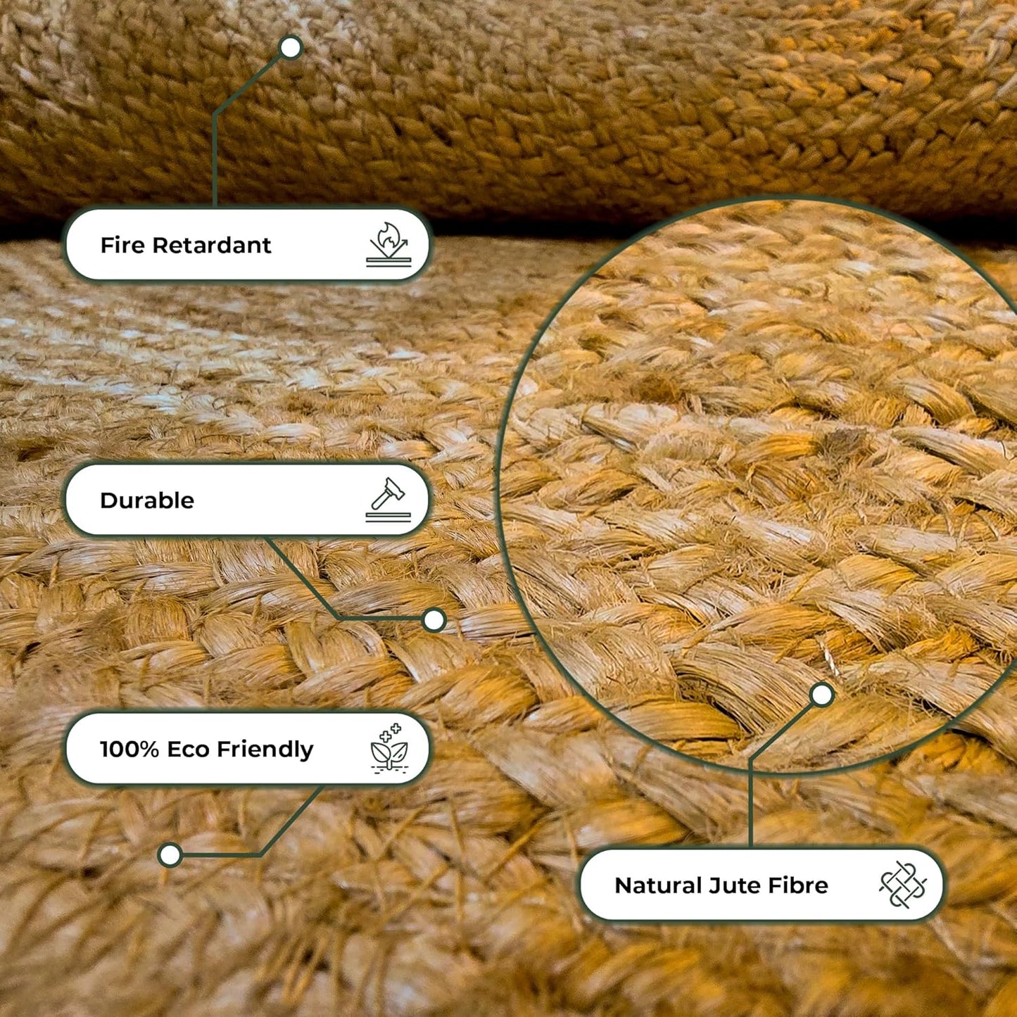 Natural Organic Jute Rug