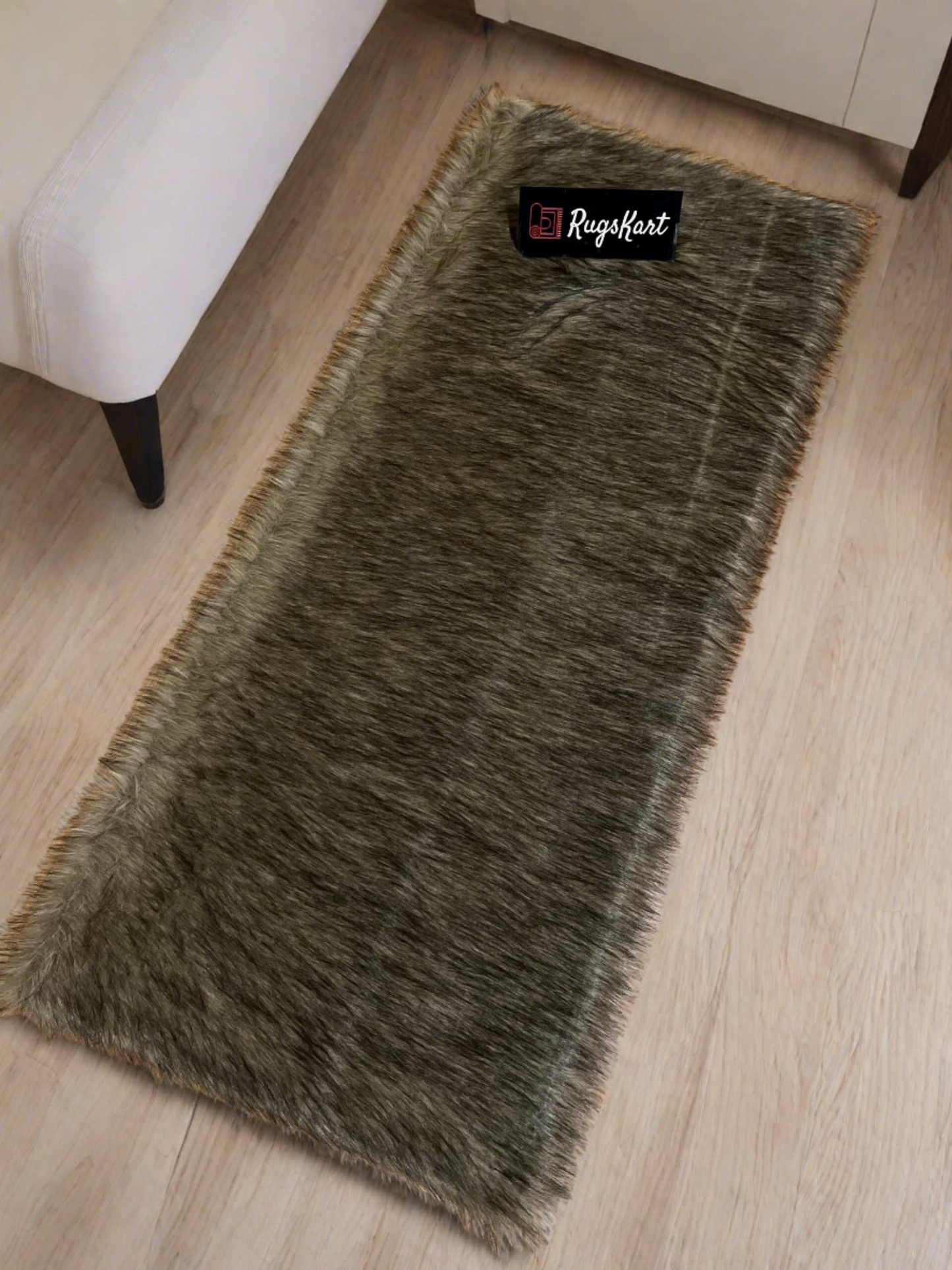 Animal Faux Fur Bedside Runner, Luxury Fluffy Mat – 60×150 cm