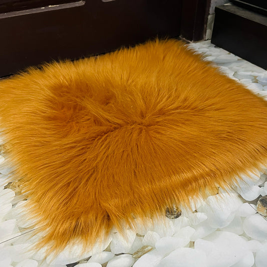 Golden Faux Fur Sofa Mat , Door mat, Luxury Fluffy Mat – 60×60 cm ( 2 Feet x 2 Feet )