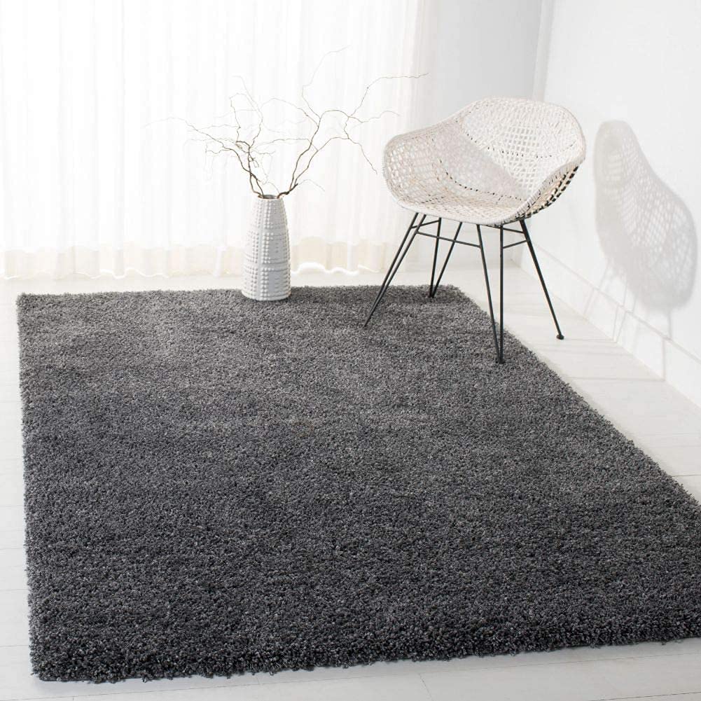 Premium Microfiber Gray Shaggy Area Rug – Ultra Soft High-Pile Plush Floor Carpet Mat for Living Room, Bedroom & Office
