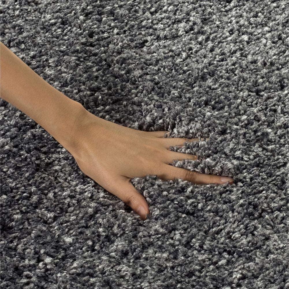 Premium Microfiber Gray Shaggy Area Rug – Ultra Soft High-Pile Plush Floor Carpet Mat for Living Room, Bedroom & Office
