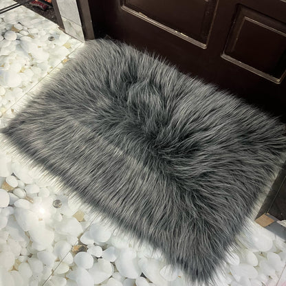 Gray Faux Fur Sofa Mat , Door mat, Luxury Fluffy Mat – 60×90 cm ( 2 Feet x 3 Feet )