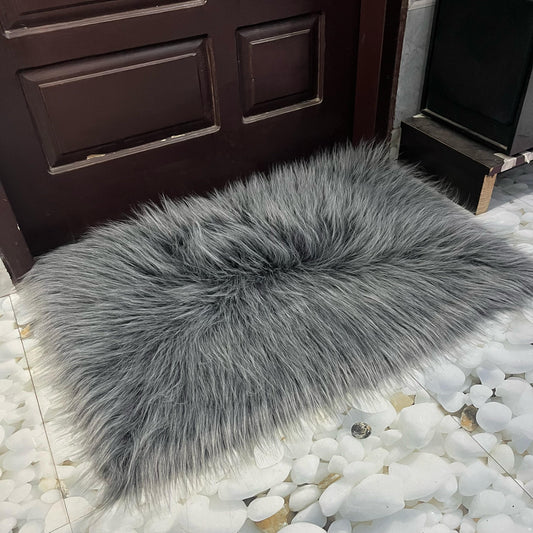 Gray Faux Fur Sofa Mat , Door mat, Luxury Fluffy Mat – 60×90 cm ( 2 Feet x 3 Feet )