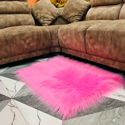 Pink Faux Fur Sofa Mat , Door mat, Luxury Fluffy Mat – 60×90 cm ( 2 Feet x 3 Feet )