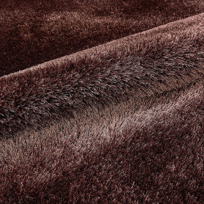 Ultra-Plush Microfiber Shag Area Rug in Chocolate Brown