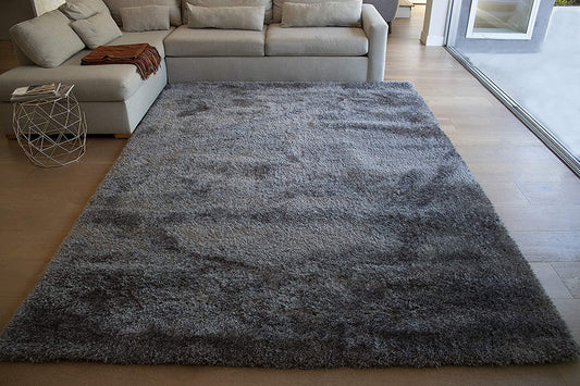 Premium Soft Gray Shaggy Mat – High-Density Microfiber Modern Area Rug for Home & Office