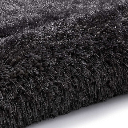 Premium Microfiber Shaggy Area Rug – Ultra-Soft, High-Pile Luxury Carpet for Living Room and Bedroom (Charcoal Grey)