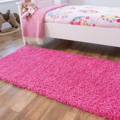 Luxury Pink Microfiber Shaggy Rug – Premium Quality Ultra-Soft Plush Carpet, Thick Cozy High-Pile Area Rug for Living Room and Nursery
