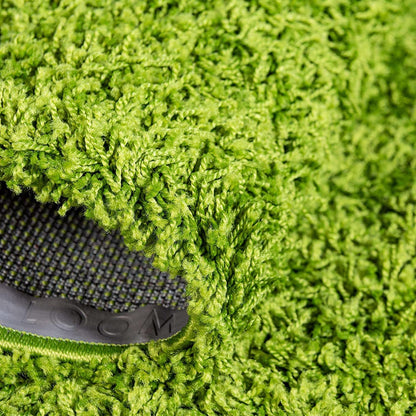 Premium Ultra-Soft Microfiber Shaggy Carpet for Living Room - Luxurious Thick Shag Area Rug, Durable &amp; Cozy Floor Mat for Bedroom, Vibrant Eye-Soothing Green Color