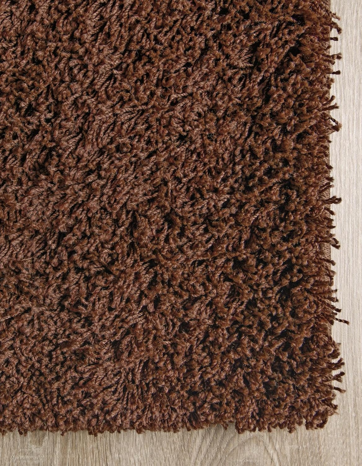 Luxury Chocolate Brown Microfiber Carpet – Premium Quality, Non-Shedding Plush Shaggy Rug for Living Room & Bedroom