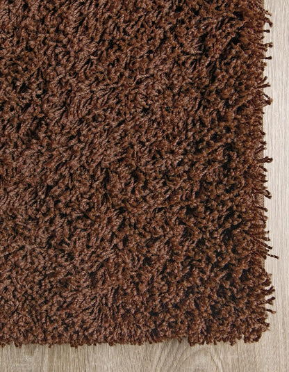 Luxury Chocolate Brown Microfiber Carpet – Premium Quality, Non-Shedding Plush Shaggy Rug for Living Room & Bedroom