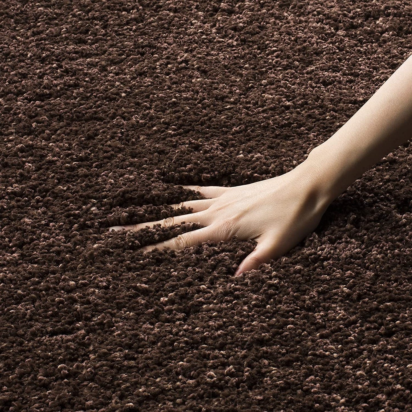 Luxury Chocolate Brown Microfiber Carpet – Premium Quality, Non-Shedding Plush Shaggy Rug for Living Room & Bedroom