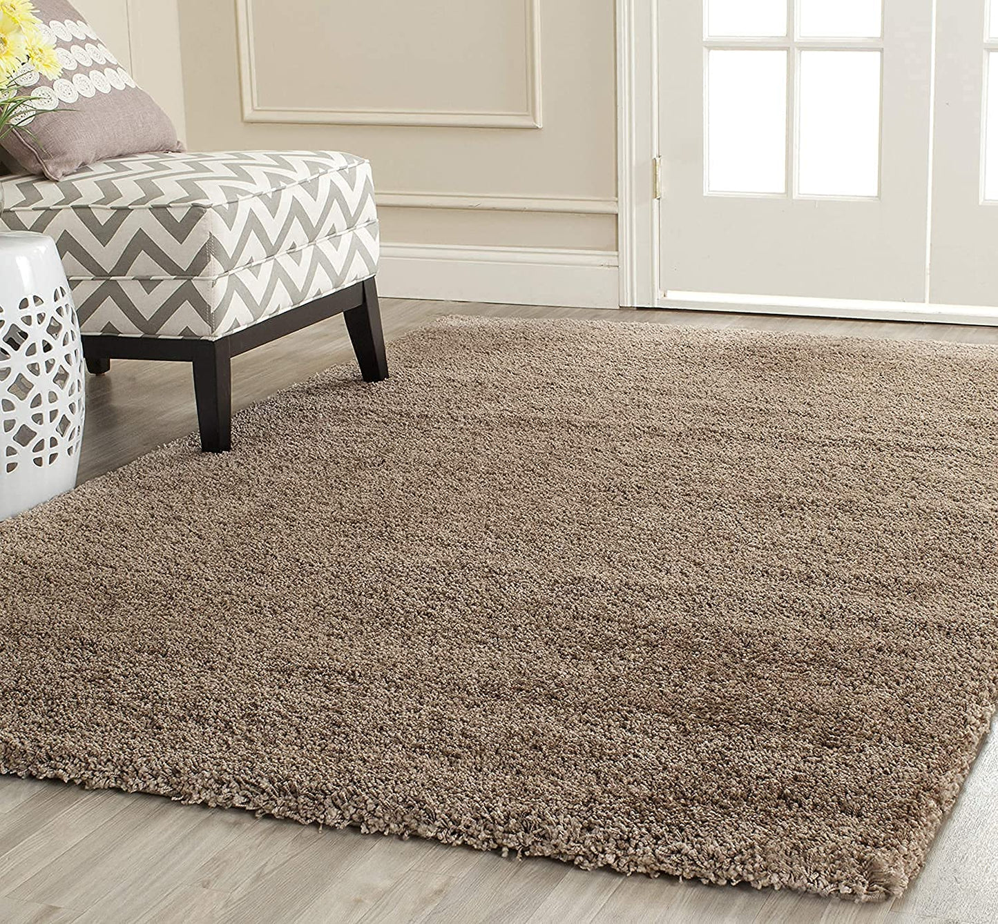 Premium Microfiber Soft Shaggy Carpet for Living Room & Bedroom | Ultra Soft Beige Fluffy Area Rug | Non-Slip Plush Floor Mat