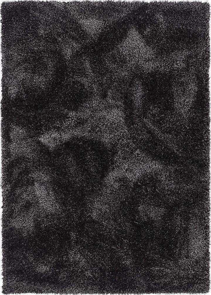 Premium Ultra-Soft Black Microfiber Shaggy Rug – Luxury High-Pile Fluffy Area Carpet for Living Room, Bedroom & Office Floor Decor
