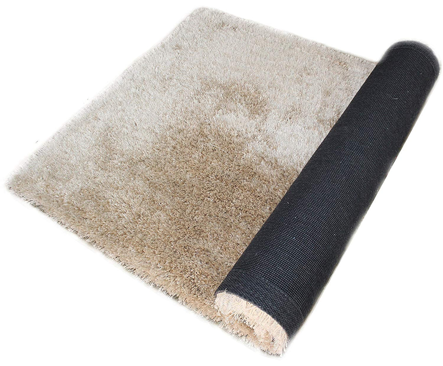 Premium Beige Microfiber Shaggy Carpet – Super Soft Fluffy Area Rug for Living Room & Bedroom