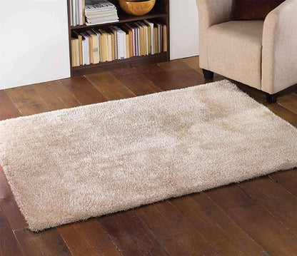 Premium Beige Microfiber Shaggy Carpet – Super Soft Fluffy Area Rug for Living Room & Bedroom