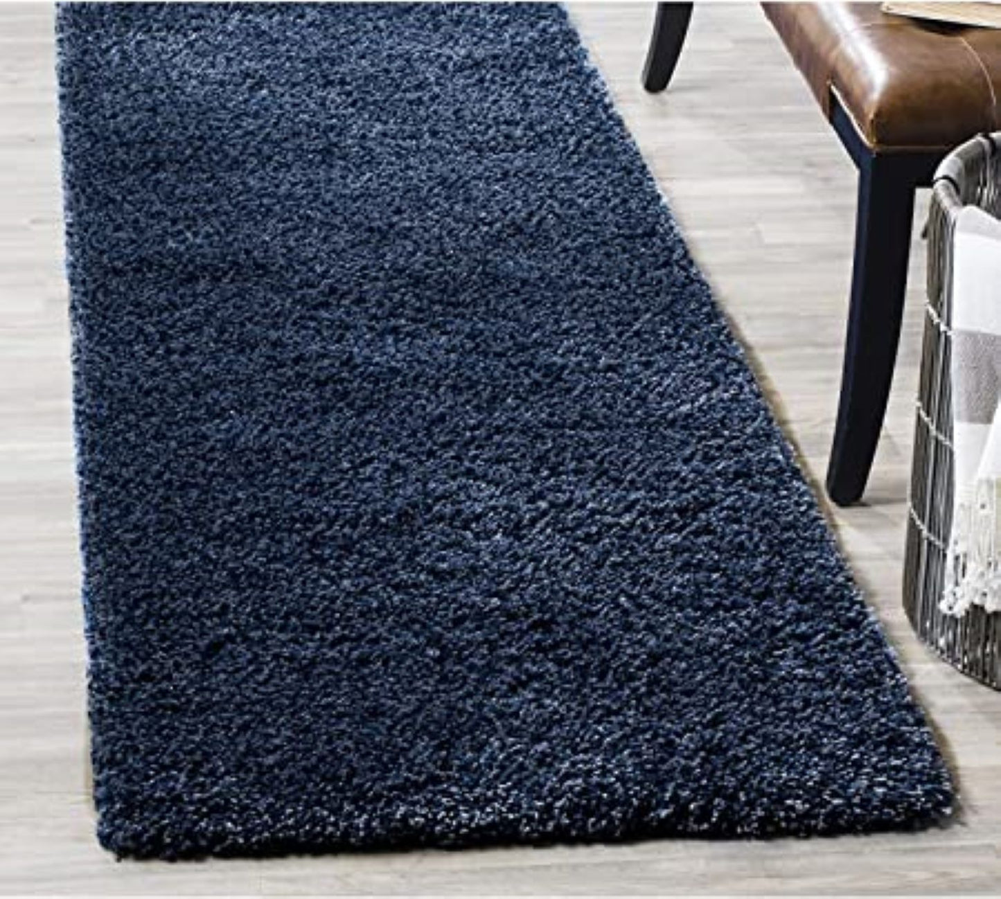 Premium Blue Microfiber Shaggy Carpet – Soft Non-Slip Area Rug for Living Room & Bedroom