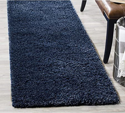 Premium Blue Microfiber Shaggy Carpet – Soft Non-Slip Area Rug for Living Room & Bedroom