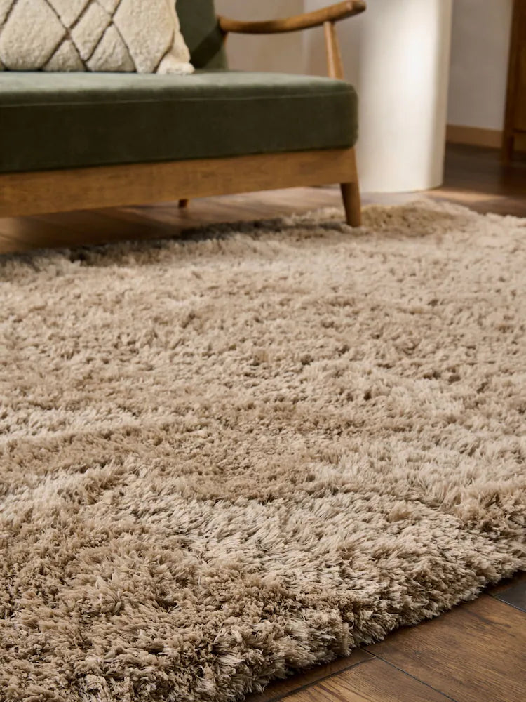 Ultra Soft Beige Shaggy Area Rug – Premium Microfiber Plush Carpet Floor Mat for Living Room & Bedroom