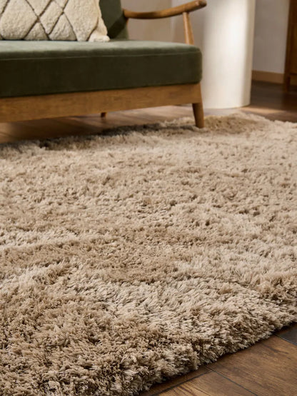 Ultra Soft Beige Shaggy Area Rug – Premium Microfiber Plush Carpet Floor Mat for Living Room & Bedroom