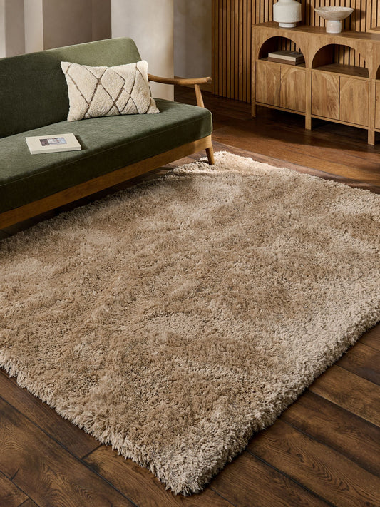 Ultra Soft Beige Shaggy Area Rug – Premium Microfiber Plush Carpet Floor Mat for Living Room & Bedroom