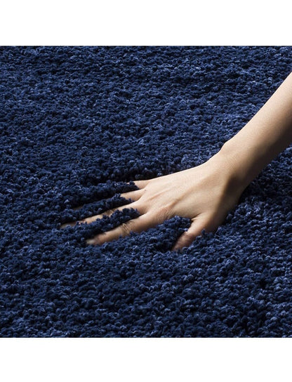 Premium Microfiber Navy Blue Shaggy Carpet – Ultra Soft Plush Area Rug for Living Room, Bedroom & Home Decor