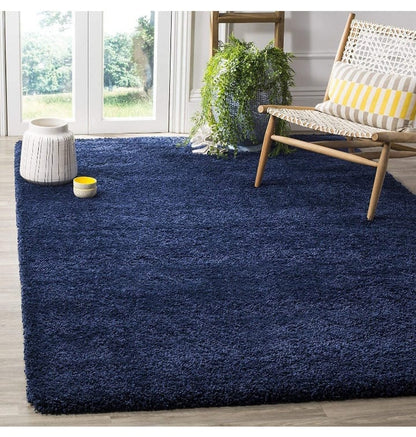Premium Microfiber Navy Blue Shaggy Carpet – Ultra Soft Plush Area Rug for Living Room, Bedroom & Home Decor