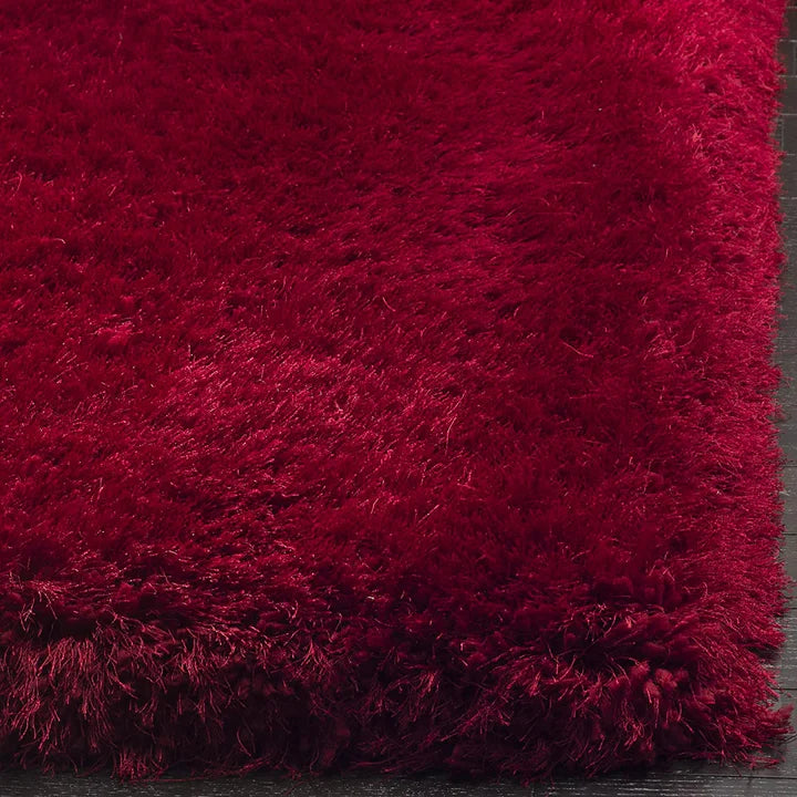 Premium Red Microfiber Shaggy Area Rug – Ultra-Soft High-Pile Fluffy Carpet for Living Room & Bedroom