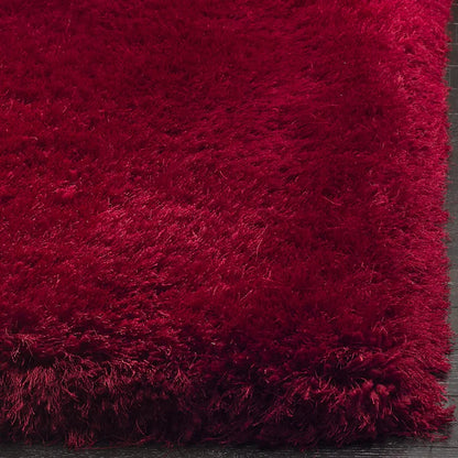 Premium Red Microfiber Shaggy Area Rug – Ultra-Soft High-Pile Fluffy Carpet for Living Room & Bedroom