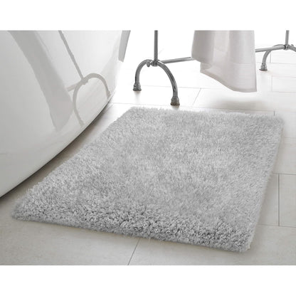Luxury Soft Microfiber Shag Carpet – Plain Silver Grey Non-Slip Area Rug for Home Decor, Soft Velvet Touch Floor Mat