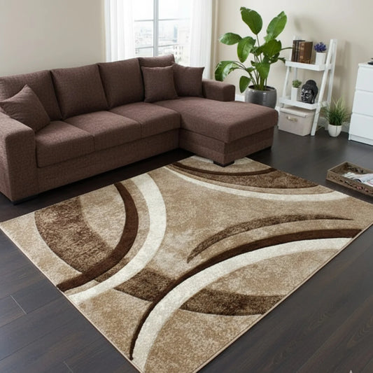 Coffee Multi Beautiful Premium Shaggy Rug/Carpet
