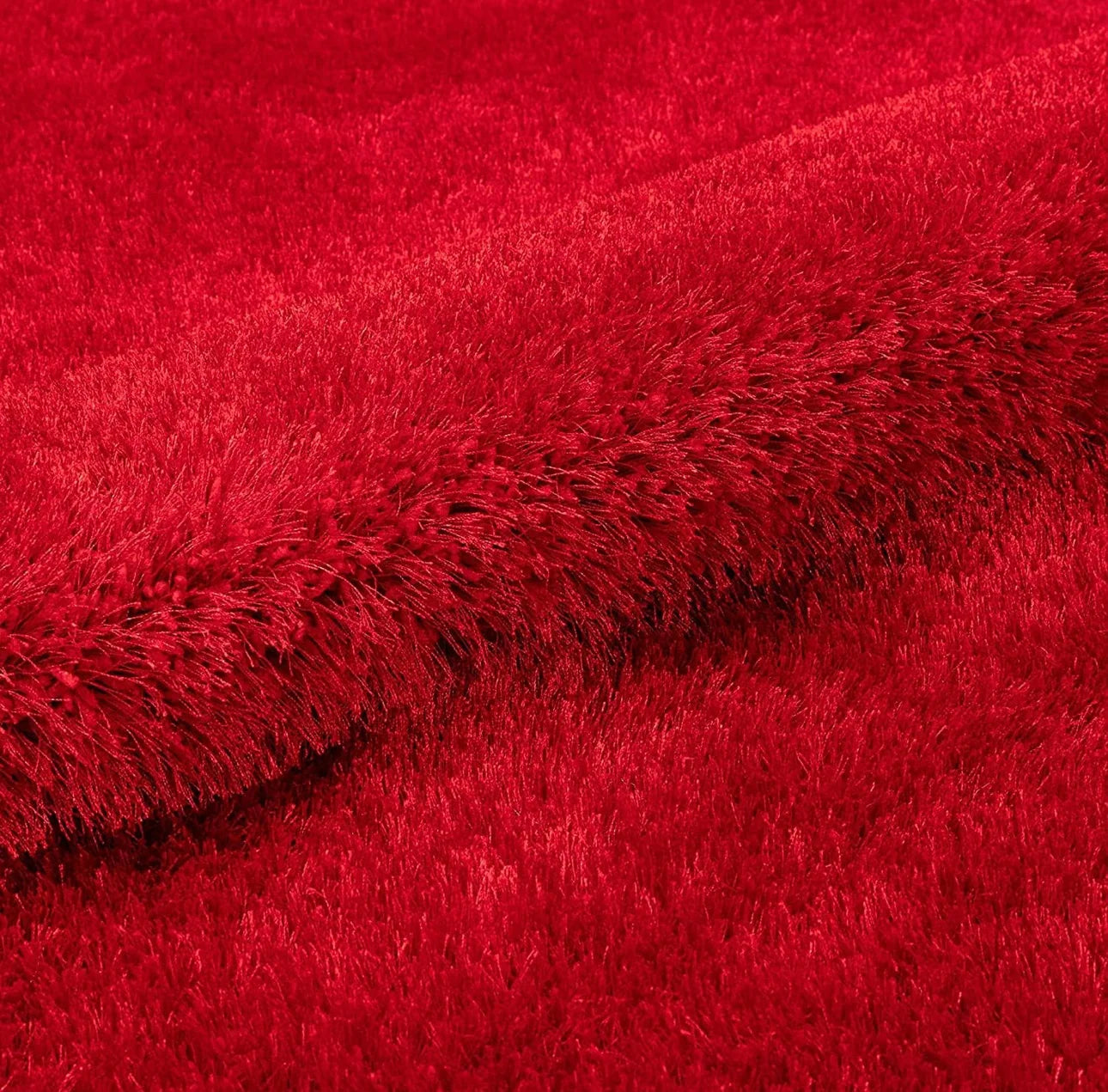 Premium Red Shaggy Carpet – Ultra Soft Microfiber Fluffy Floor Mat & Area Rug for Living Room & Bedroom