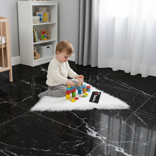 White Triangle Faux Fur Rug, Luxury Fluffy Mat -(90×90) cm