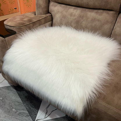 White Faux Fur Sofa Mat , Door mat, Luxury Fluffy Mat – 60×60 cm ( 2 Feet x 2 Feet )